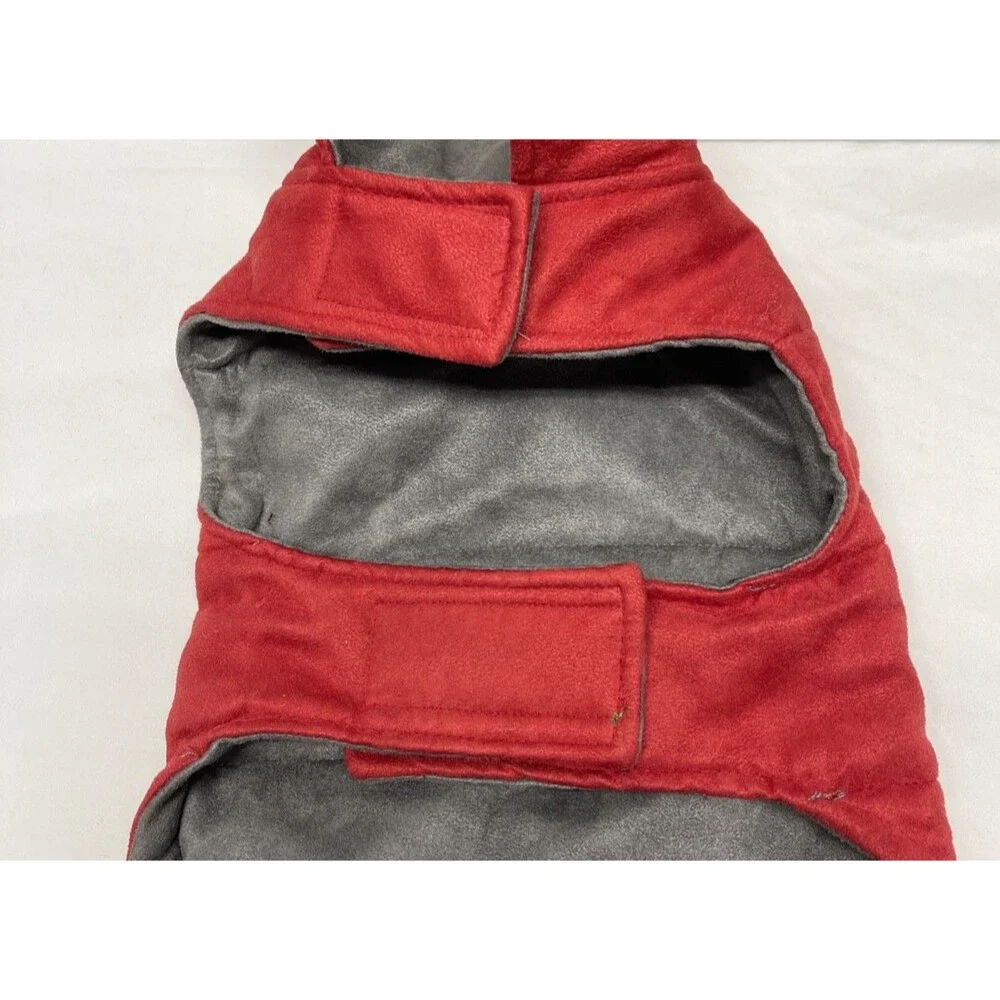 Friends Forever Dog Jacket Vest Red Suede Gray Suede Lining Size Medium NWOT